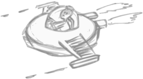 Spaceship, drawn by hand